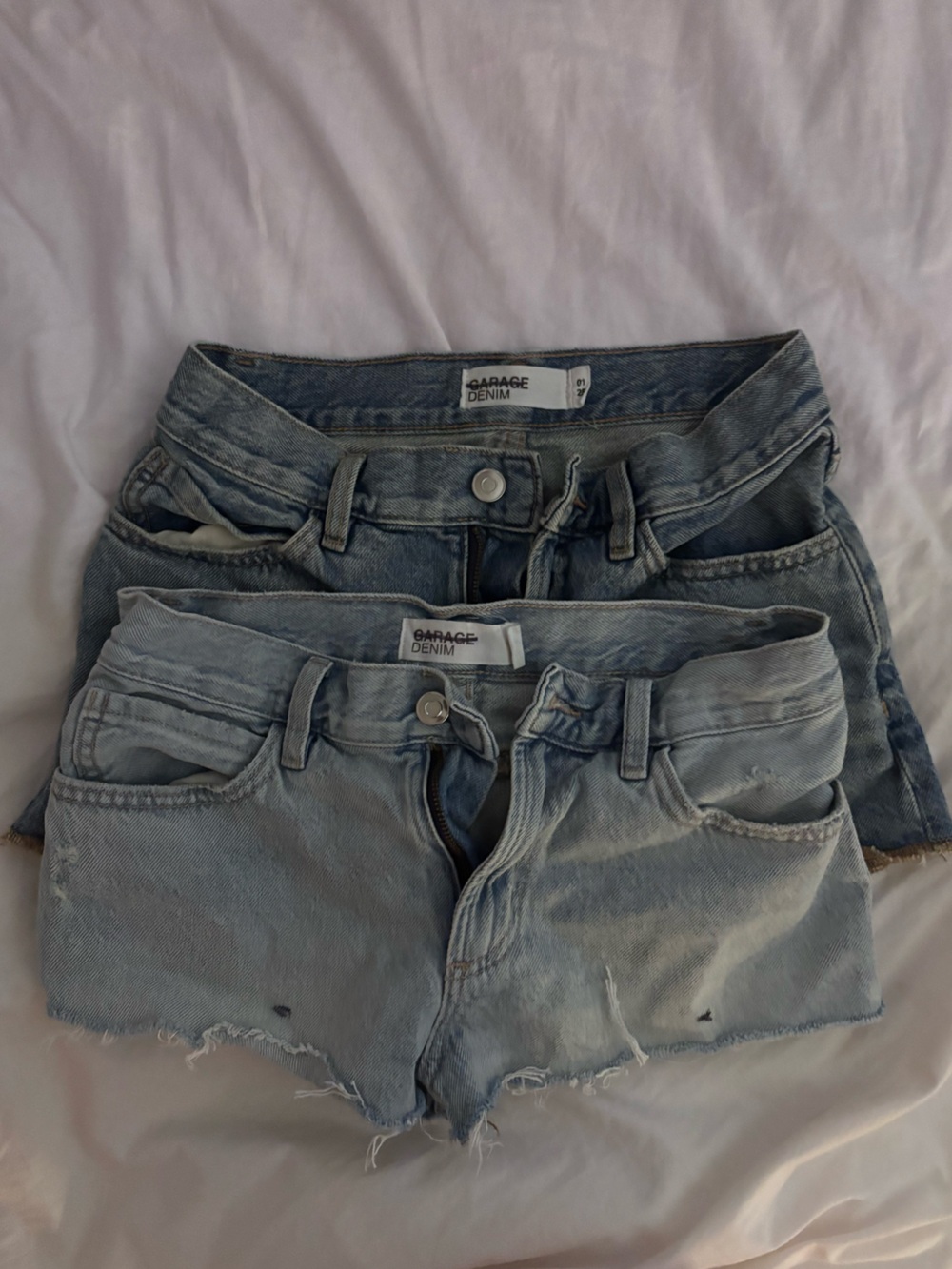BUNDLE Garage Light Blue Denim Cropped Shorts Duo